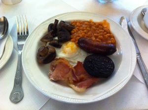 A real English breakfast. Just look at the cholesterol oozing out.